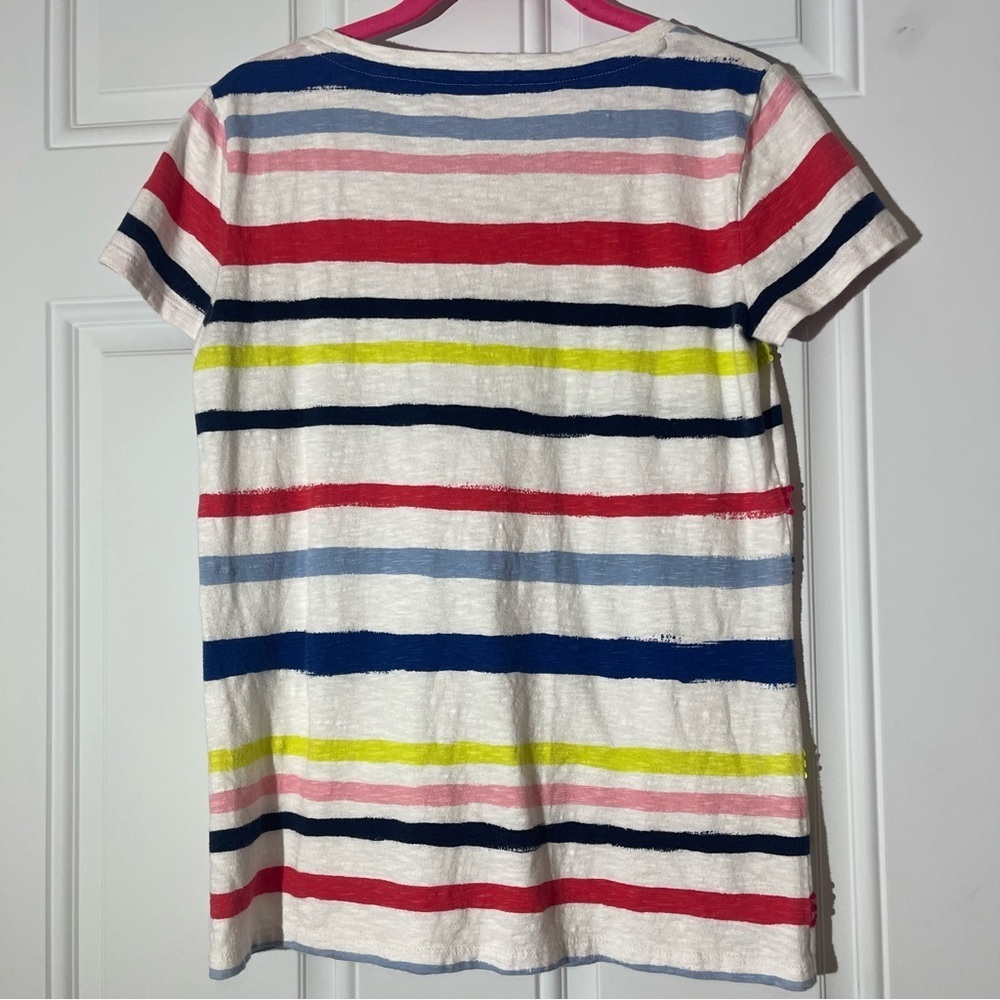 ❤️2/$15 or 3/$21❤️Talbots S/S Multi-colored  Striped Sequin Top, Size XS - Picture 4 of 10